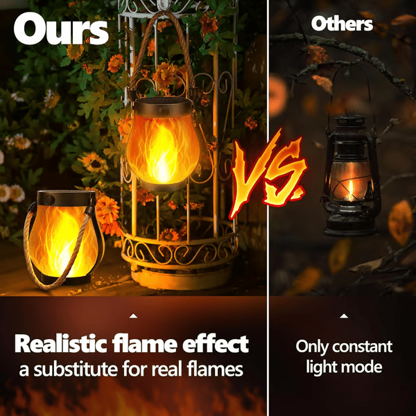 Solar Lantern with Flickering Flame Effect | Outdoor Lighting for Camping and Backyard Use 5