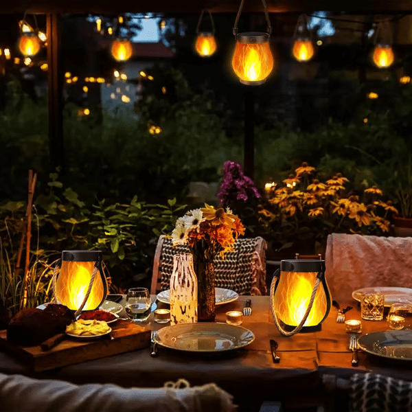 Solar Lantern with Flickering Flame Effect | Outdoor Lighting for Camping and Backyard Use 6