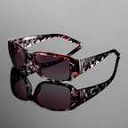 Solara Mosaic Sunglasses — Bold Artistic Shades with Rhinestone Accents (Black ) - | Zavonix