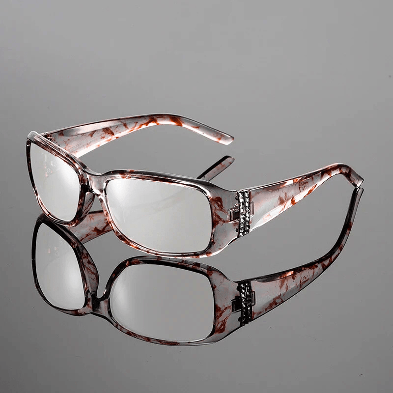 Solara Mosaic Sunglasses — Bold Artistic Shades with Rhinestone Accents (White ) - | Zavonix