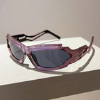 Solenra — Amber Acetate Sunglasses with Curved Frame Design (Purple ) - | Zavonix