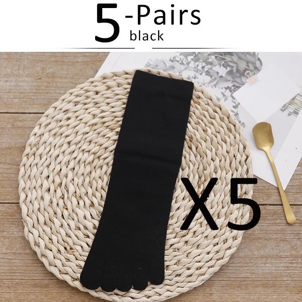 Breathable Five - Toe Socks — Women's Moisture - Wicking Comfort Fit (black EU 36 - 40) - | Zavonix