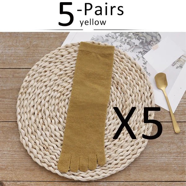 Breathable Five - Toe Socks — Women's Moisture - Wicking Comfort Fit (Khaki EU 36 - 40) - | Zavonix