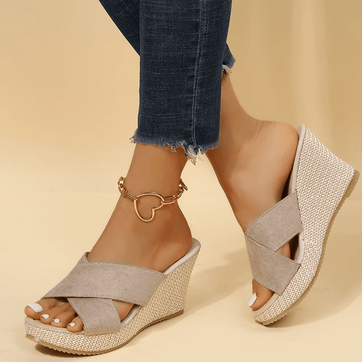 Sorelle Cross-Strap Wedge Sandals product image 1