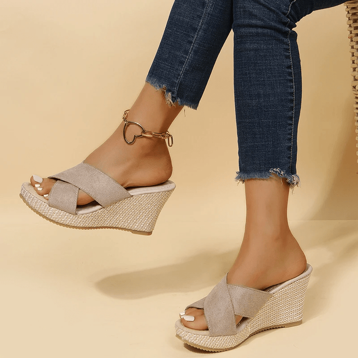 Sorelle Cross-Strap Wedge Sandals product image 2