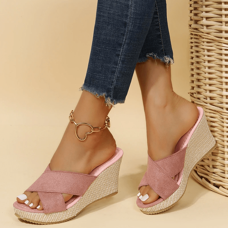 Sorelle Cross-Strap Wedge Sandals product image 3