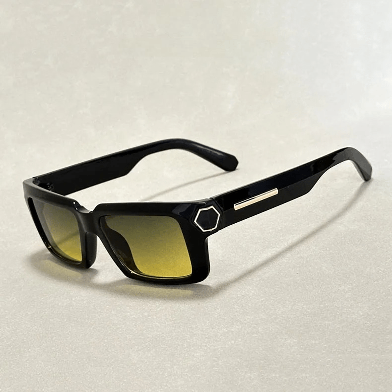 Soren Bold — UV400 Sunglasses with Acetate Frame and Metal Temples (Yellow ) - | Zavonix