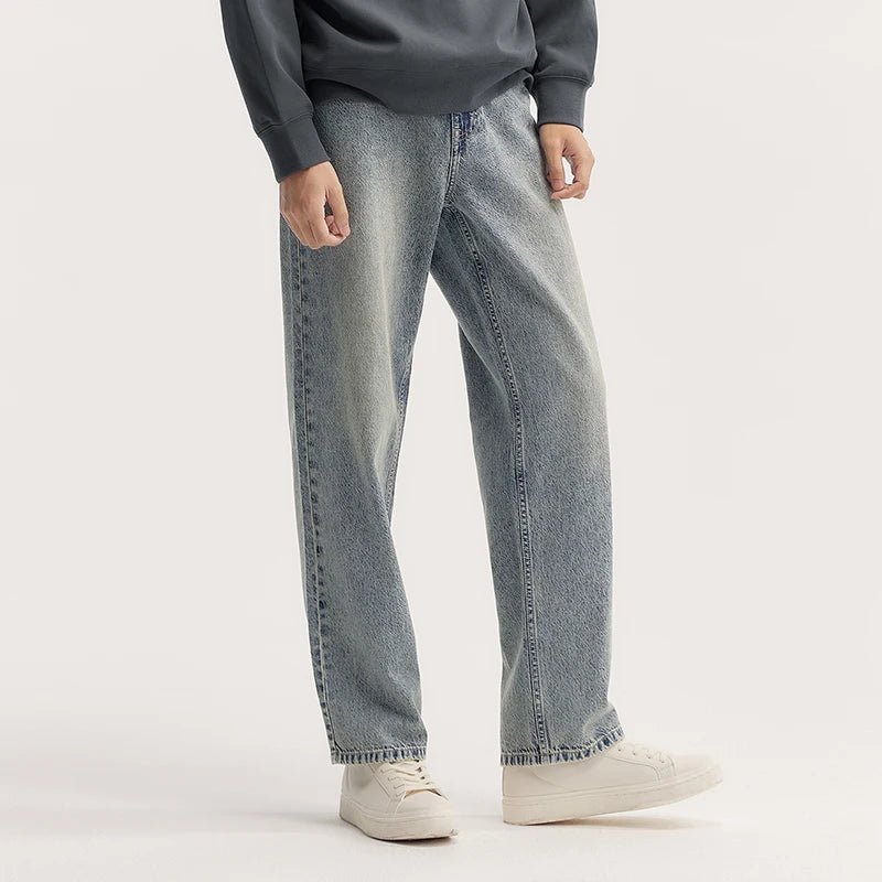 Soren Vintage Jeans — Wide - Leg Denim with Faded Wash Finish (Light Blue 26) - | Zavonix
