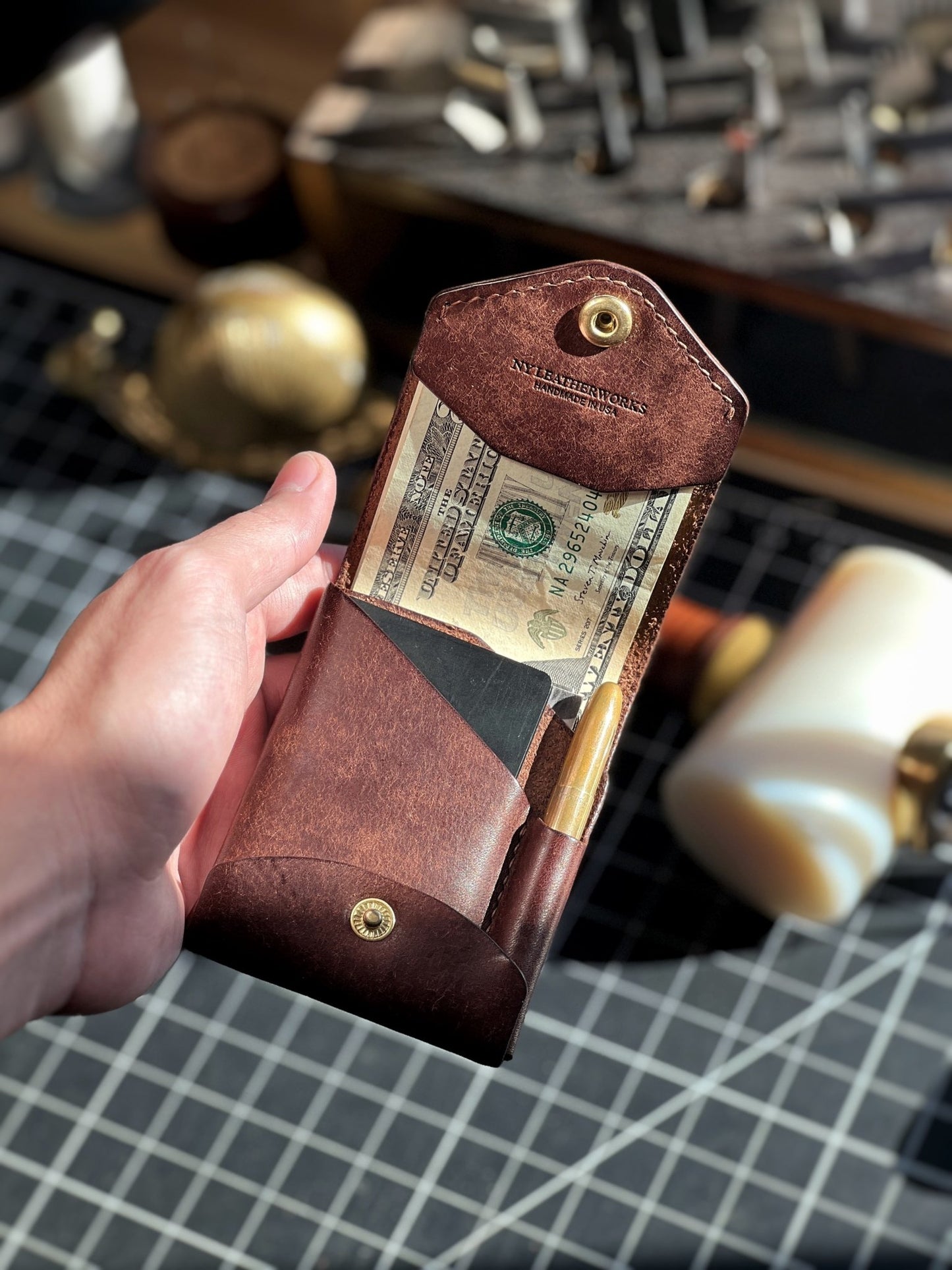 Sorrin Leather Wallet | Handmade Full Grain with Pen Slot