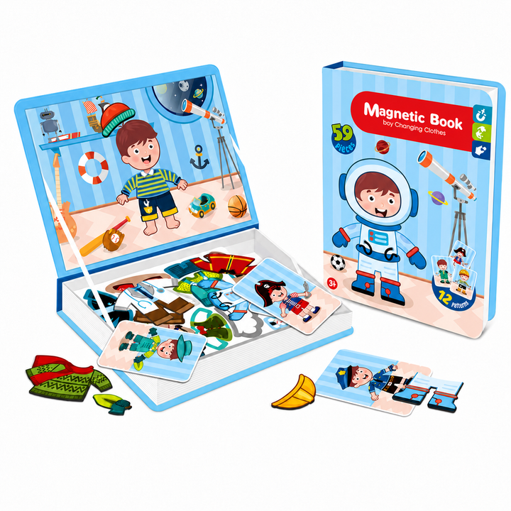 Space Adventure magnetic puzzle book with outfit pieces and an astronaut illustration on the cover
