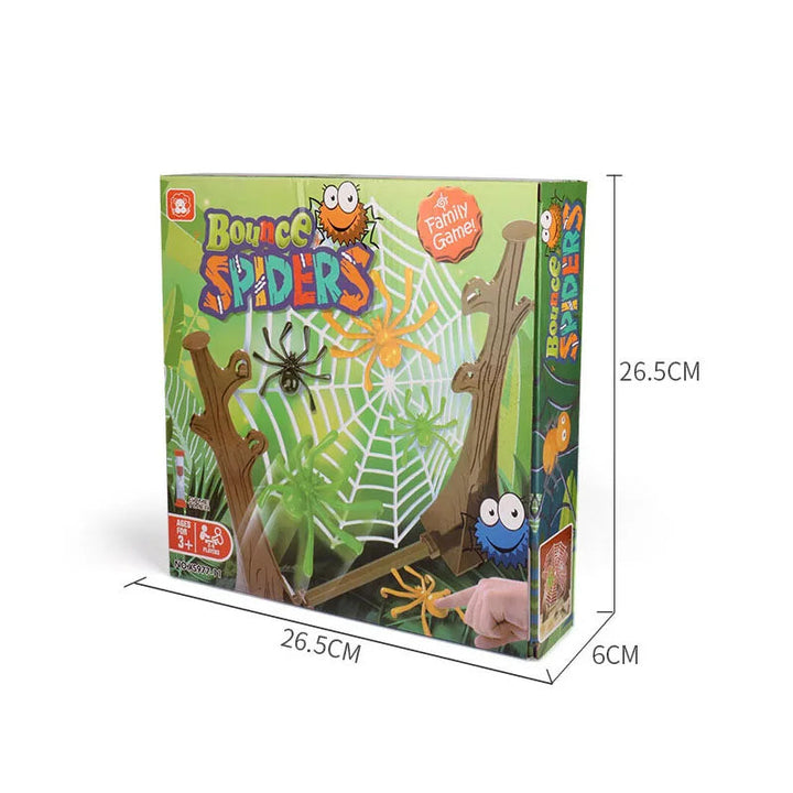 Spider board game box with dimensions marked 26.5 x 6 x 26.5 cm