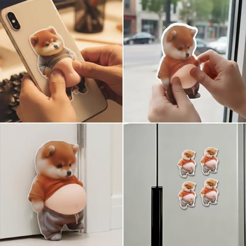 Squeezable 3D Dog Door Stopper Wall Guard Product Image 01