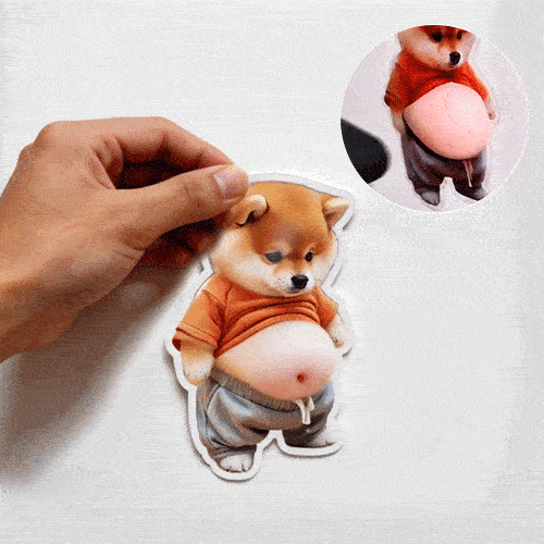 Squeezable 3D Dog Door Stopper Wall Guard Product Image 02
