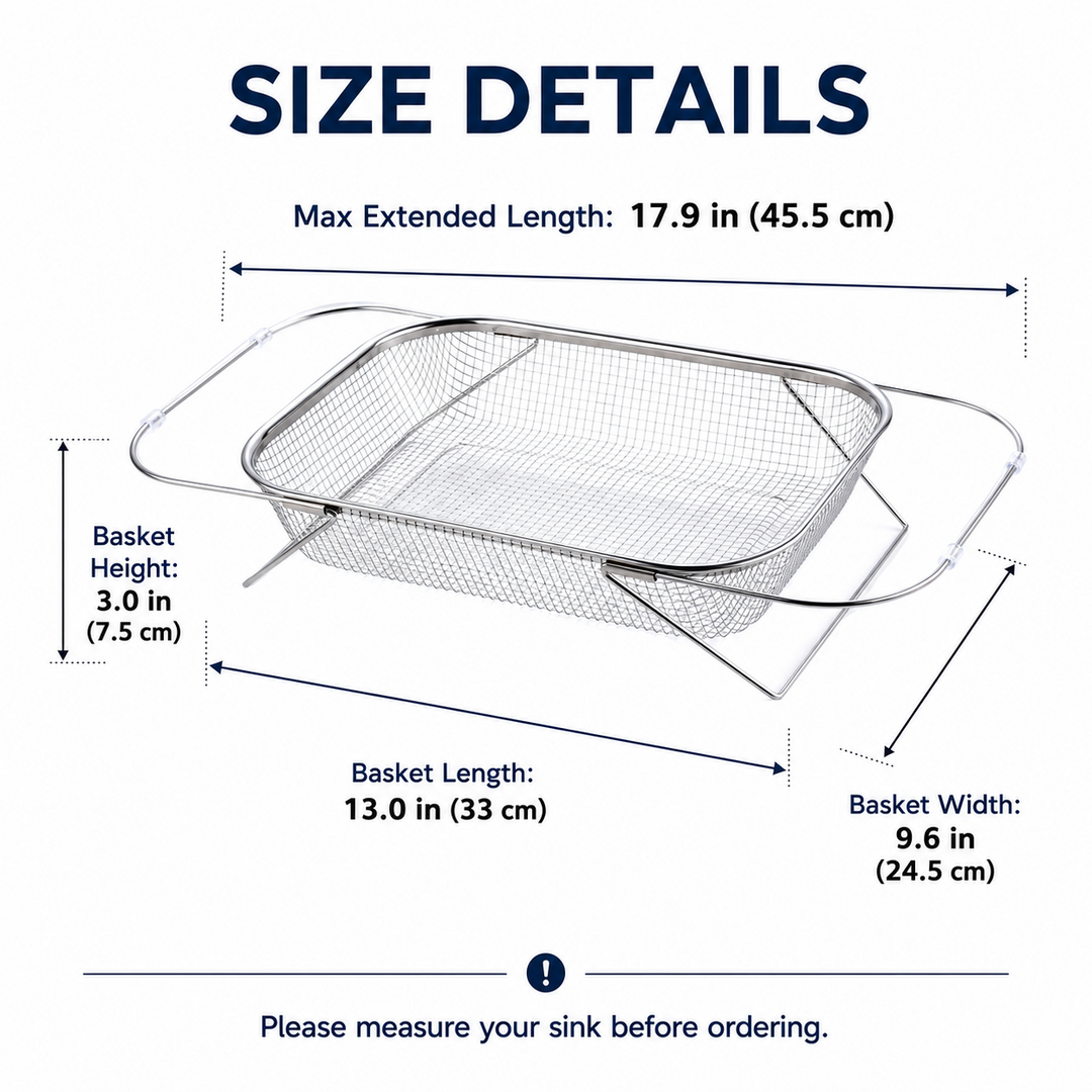 Stainless Steel Over Sink Drainer Basket Product Image 01