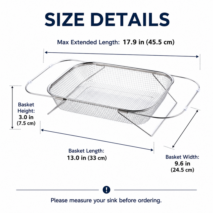 Stainless Steel Over Sink Drainer Basket Product Image 01