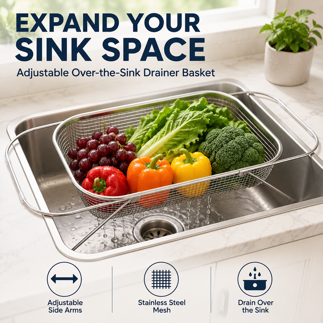 Stainless Steel Over Sink Drainer Basket Product Image 02