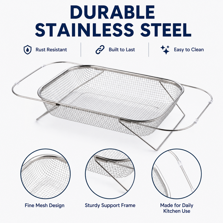 Stainless Steel Over Sink Drainer Basket Product Image 06