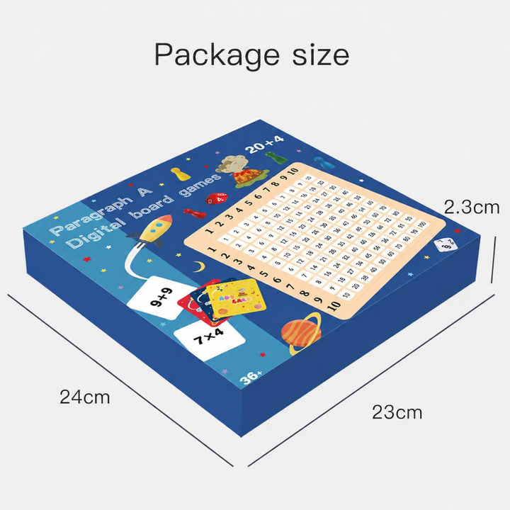 Starter math game package measuring 24 by 23 by 2.3 cm
