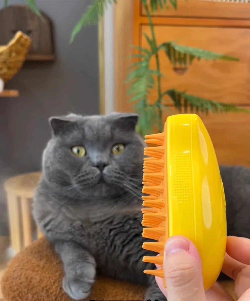 Steamy Brush: Electric Water Spray Pet Grooming Comb 🐾✨ - Zavonix