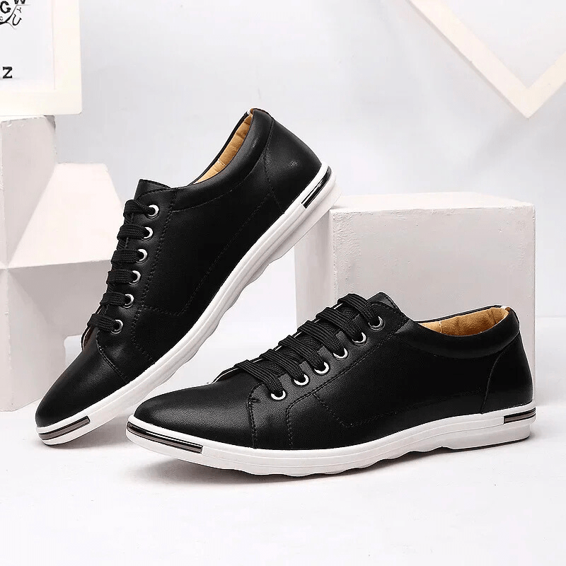 Stepila — Memory Foam Casual Sneakers with Water - Resistant Finish (Black 6) - | Zavonix