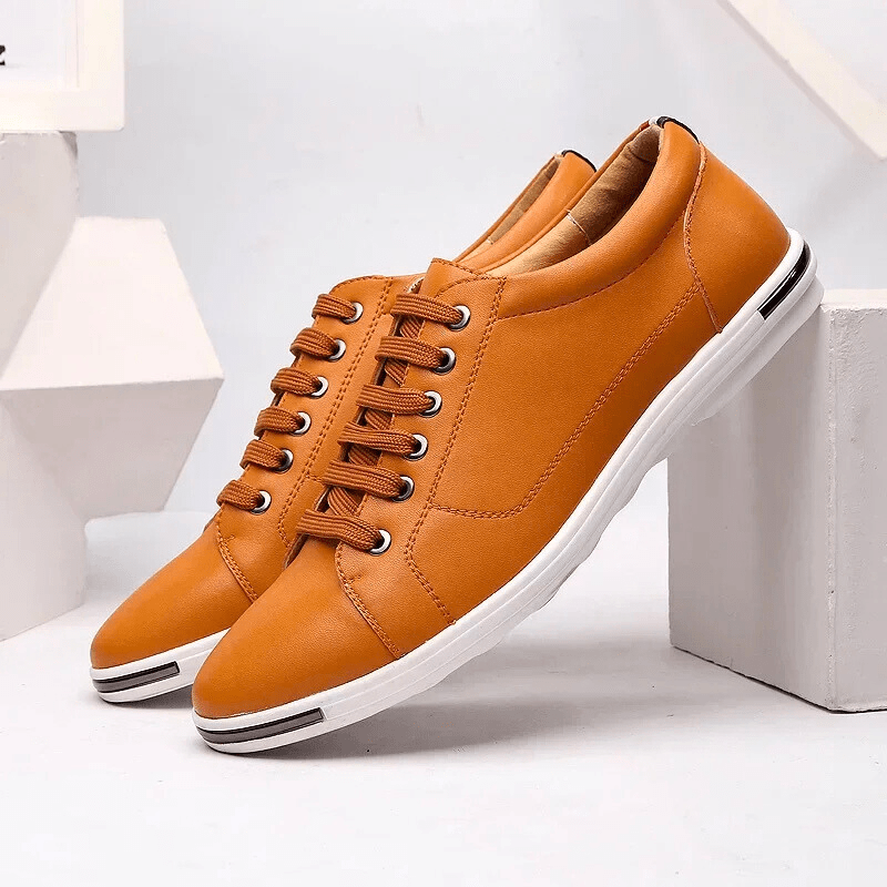 Stepila — Memory Foam Casual Sneakers with Water - Resistant Finish (Brown 6) - | Zavonix