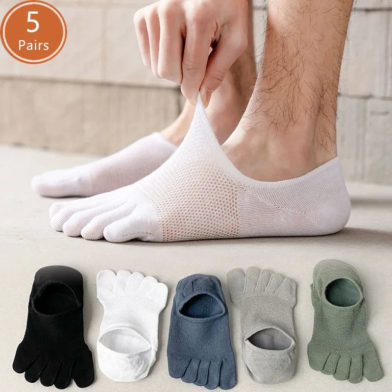 Five - Toe Breathable Socks — Moisture - Wicking Comfort (WHITE ) - | Zavonix