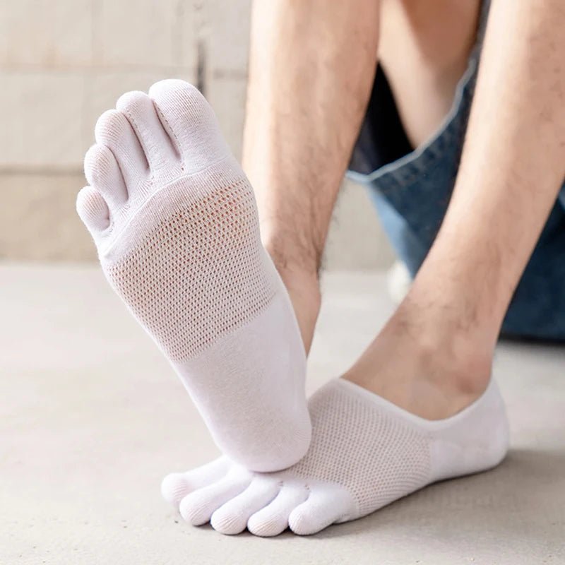 Five - Toe Breathable Socks — Moisture - Wicking Comfort (WHITE ) - | Zavonix