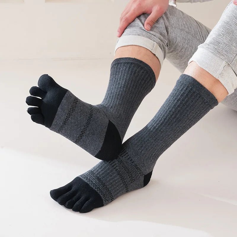 Men's Toe Separation Crew Socks — Breathable High - Crew Comfort (2 EU39 - 44) - | Zavonix