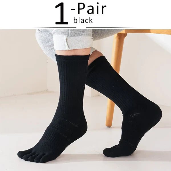 Men's Toe Separation Crew Socks — Breathable High - Crew Comfort (4 EU39 - 44) - | Zavonix