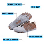 Lightweight Barefoot Shoes — Flexible Breathable Vegan Footwear (Beige Women 5 - 5.5 | Men 4.5 | EU 36) - | Zavonix
