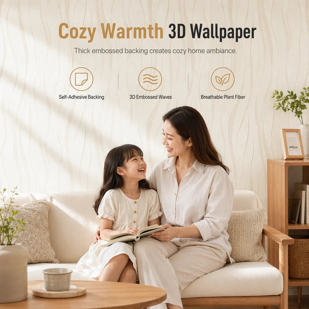 Striped 3D Textured Peel Stick Wallpaper Product Image 02
