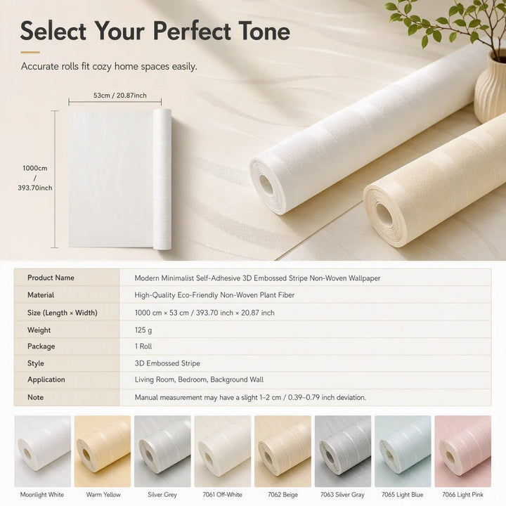 Striped 3D Textured Peel Stick Wallpaper Product Image 08
