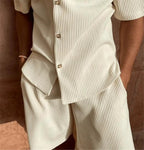 Striped Casual Shorts™ — Look Sharp, Feel Confident, Stay Cool All Day (creamy white S) - | Zavonix