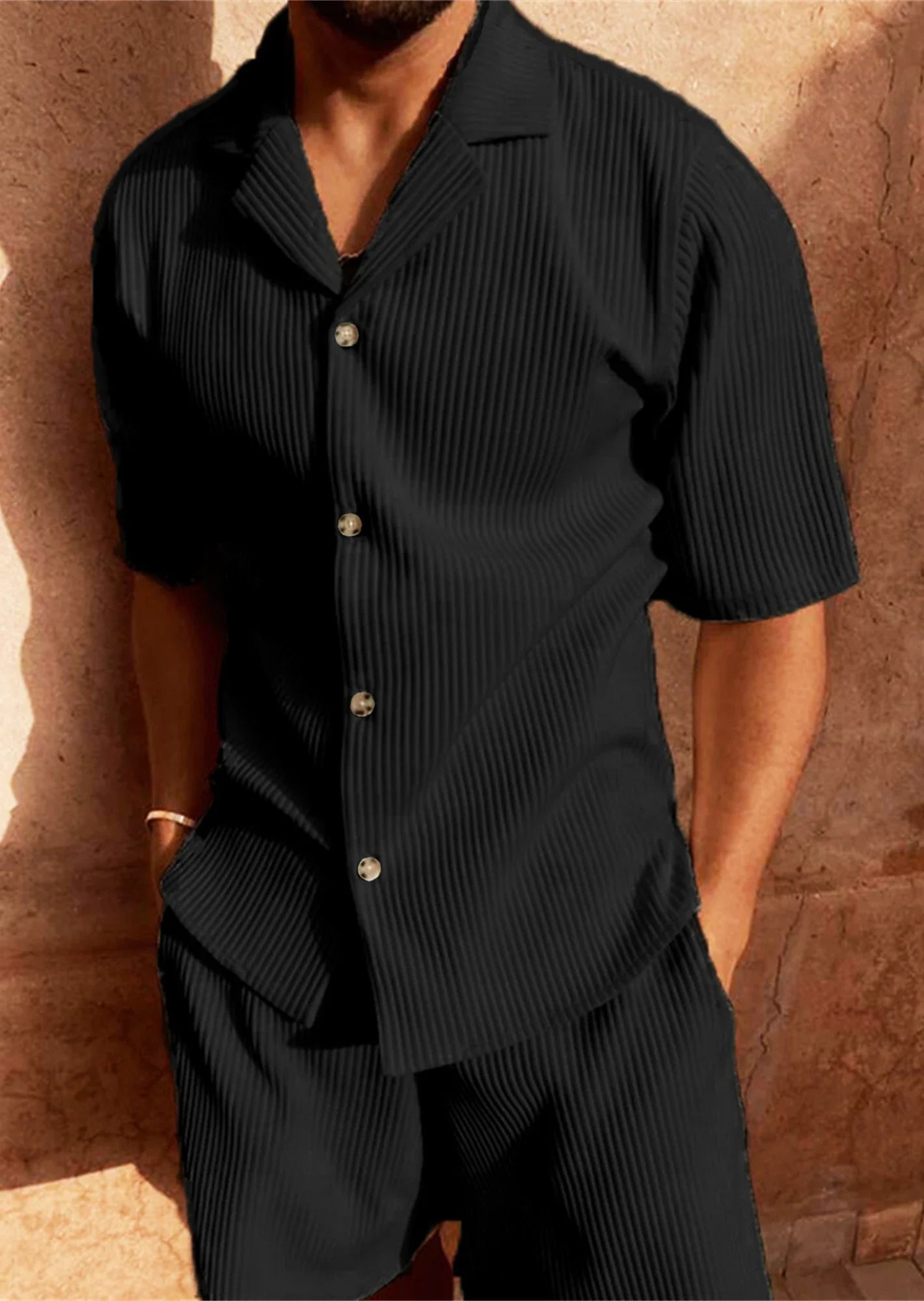 Striped Casual Shorts™ — Look Sharp, Feel Confident, Stay Cool All Day (black S) - | Zavonix