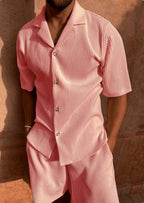 Striped Casual Shorts™ — Look Sharp, Feel Confident, Stay Cool All Day (Pink M) - | Zavonix