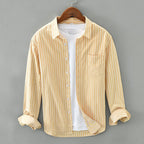 Striped Linen Shirt™ — Command Cool Confidence and Crush the Heat All Day (Blue XS) - | Zavonix