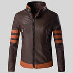 "Striped Racer" Striped Leather Jacket (XS ) - Jacket | Zavonix