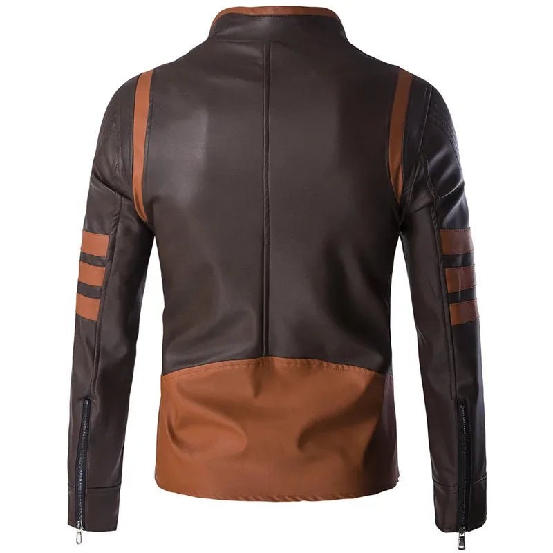 "Striped Racer" Striped Leather Jacket (XS ) - Jacket | Zavonix