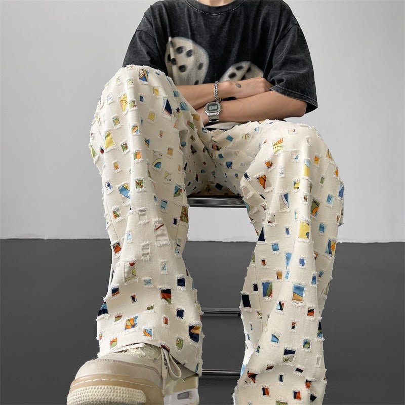 Studio Patchwork Trousers (White XS) - | Zavonix