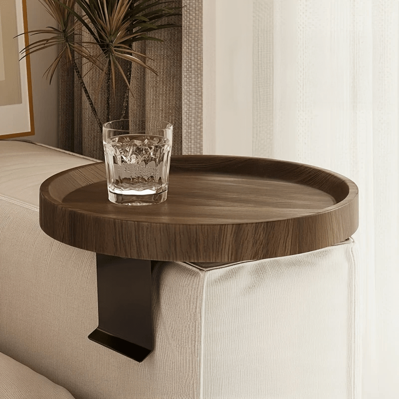 Stylish Armrest Tray with Durable Wooden Surface and Metal Frame – Perfect for Organizing Essentials 0