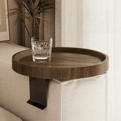 Stylish Armrest Tray with Durable Wooden Surface and Metal Frame – Perfect for Organizing Essentials 0
