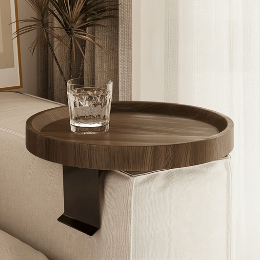 Stylish Armrest Tray with Durable Wooden Surface and Metal Frame – Perfect for Organizing Essentials 0
