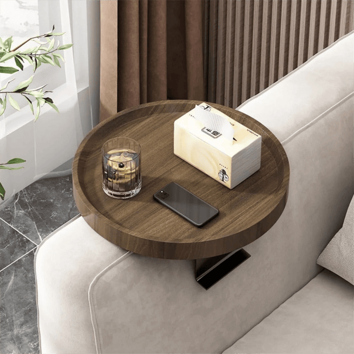 Stylish Armrest Tray with Durable Wooden Surface and Metal Frame – Perfect for Organizing Essentials 1