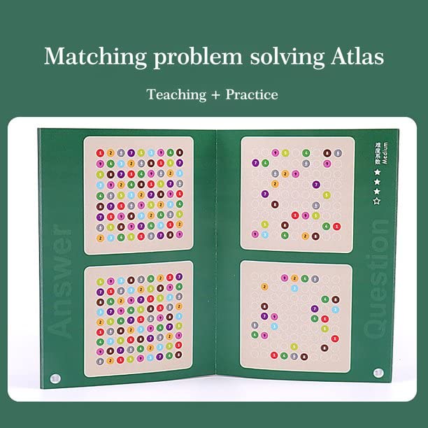 Game booklet showing Sudoku starting patterns beside completed solutions