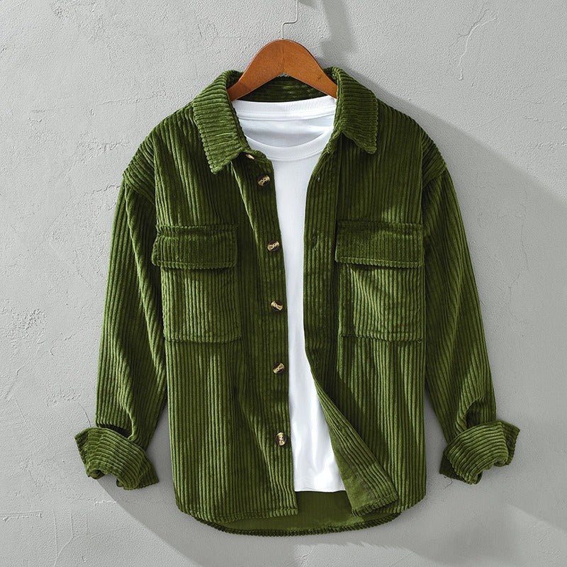 Sumptuous Wale Corduroy Shirt (Green XS) - | Zavonix