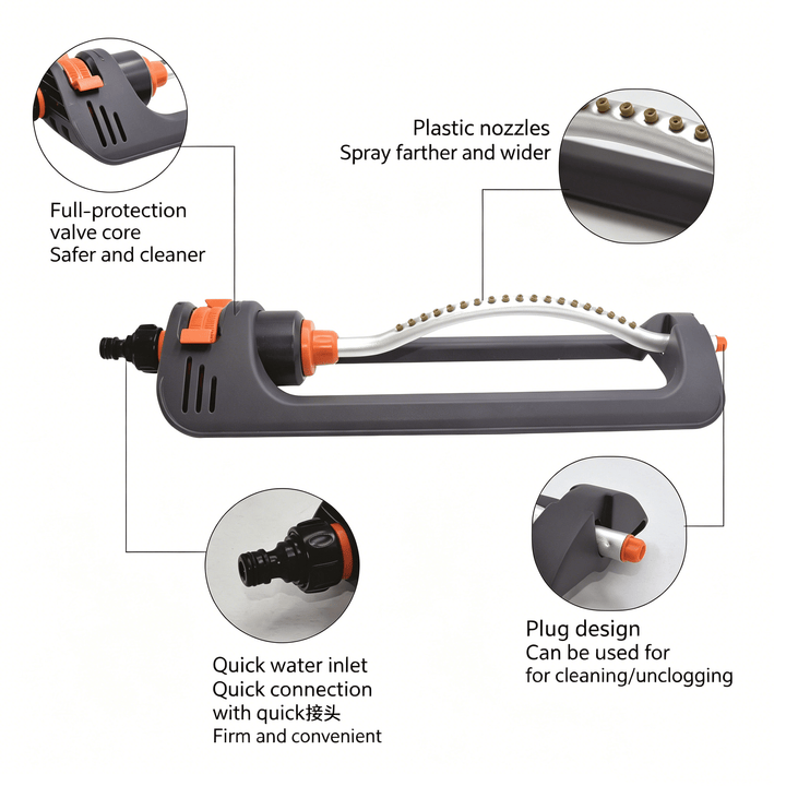 Swinging Lawn Sprinkler Adjustable Spray Product Image 04