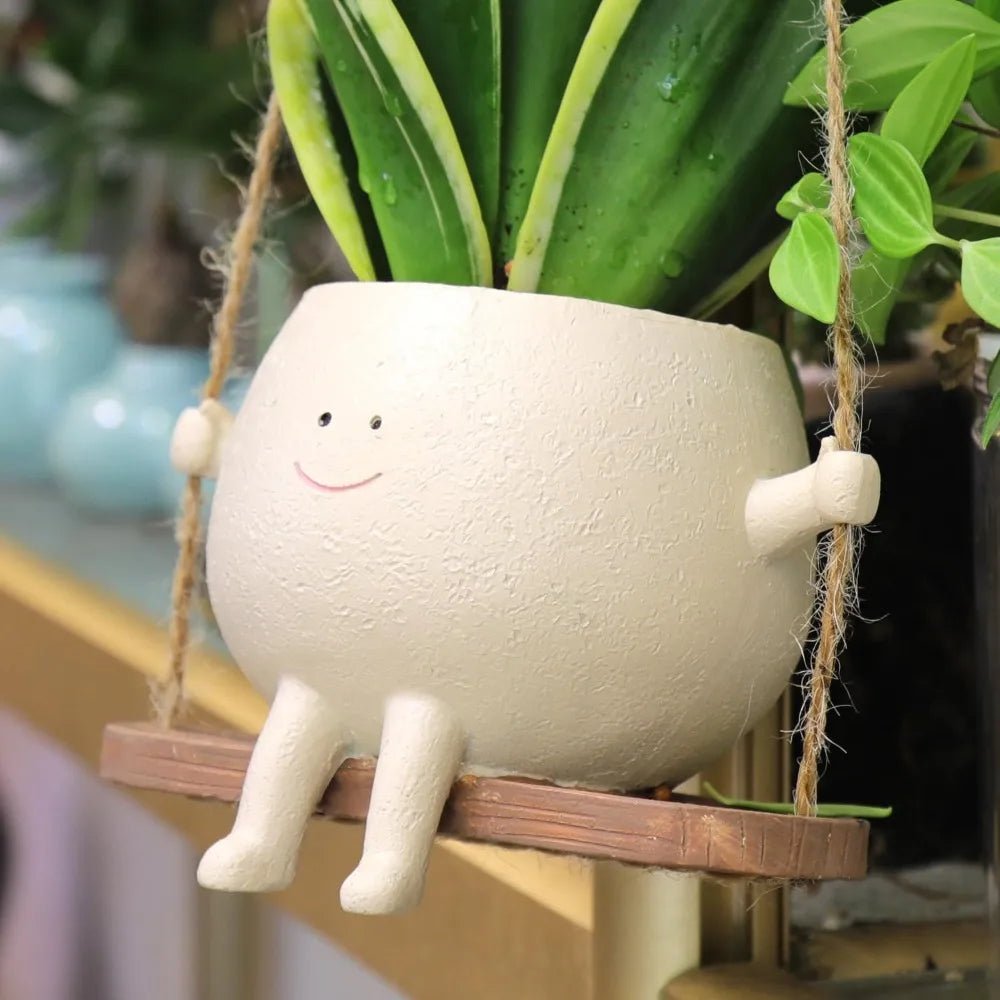 Swinging Plant Pot with Smiley Face | Indoor and Outdoor Decor 2