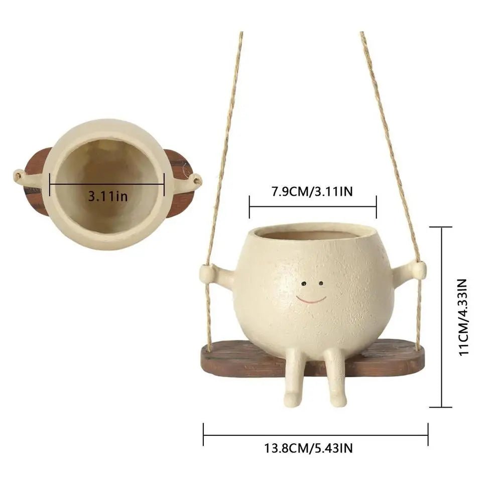 Swinging Plant Pot with Smiley Face | Indoor and Outdoor Decor 6