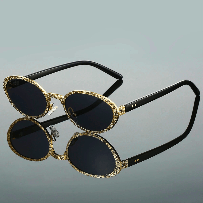 Sybilra — Retro Polarized Sunglasses with Golden Accent Detailing (Black ) - | Zavonix