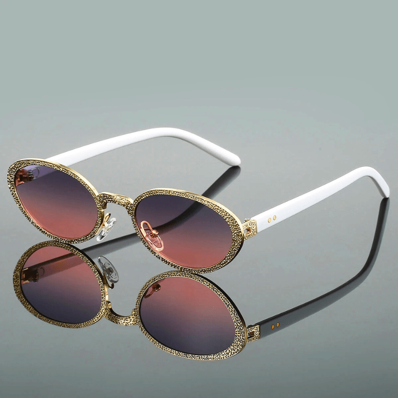 Sybilra — Retro Polarized Sunglasses with Golden Accent Detailing (Pink ) - | Zavonix